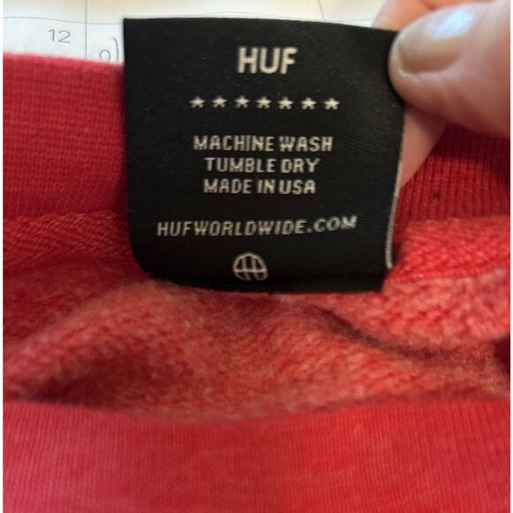 HUF WORLDWIDE Demi Script Logo Crewneck Long Sleeve Sweater Made in USA-Large - Picture 6 of 6
